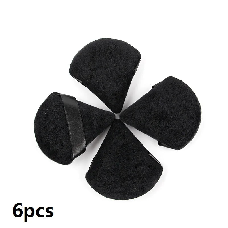 SHIDISHANGPIN Triangle Catifea pulbere Puff bază de plastic cosmetice faţă reutilizabil Sponge, mini machiaj de bumbac pentru fundaţie, Eyeshadow, şi instrumente de frumusete (1/2/3/6pcs)