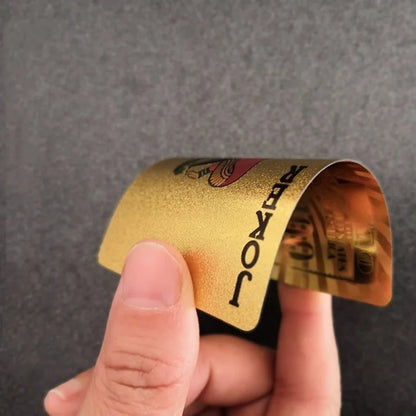 55PCS Gold Foil Carduri de joc de 24K de aur din plastic Set de poker, carduri de joc de apă și durabile