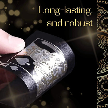 55PCS Gold Foil Carduri de joc de 24K de aur din plastic Set de poker, carduri de joc de apă și durabile