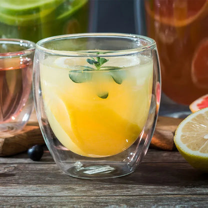 2-18PCS Dublu perete mare Borosilicat de sticlă cani  bază de căldură ceai rezistent, cafea, lapte, și suc Cupe, Creative Bar Drinkware Set cadou