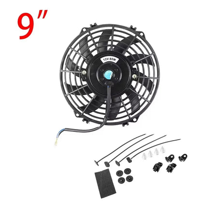 Universal 7/9/10/12/14/16 Inch 12V 80W Răcire radiator masina Fan Blade  bază de aer electric Fan Kit 2100RPM