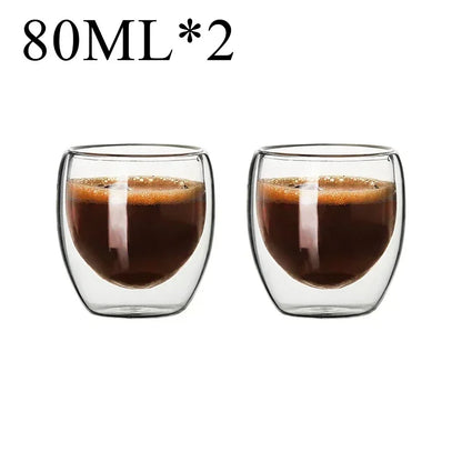 2-18PCS Dublu perete mare Borosilicat de sticlă cani  bază de căldură ceai rezistent, cafea, lapte, și suc Cupe, Creative Bar Drinkware Set cadou