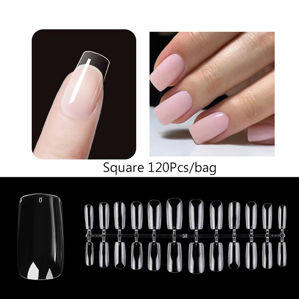 120PCS Matte Press-On Nail Tips ? Soft Full-Cover Almond unghii false pentru DIY Manichiura