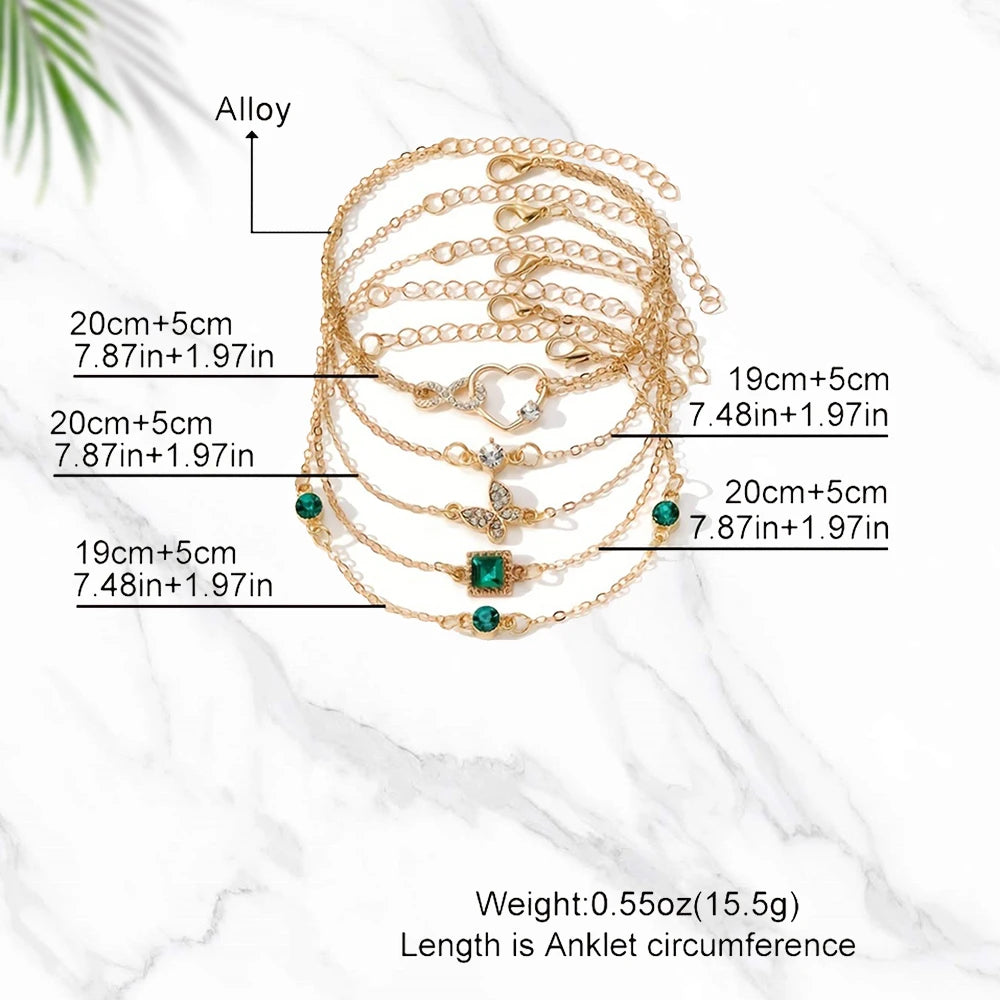 5pcs Vintage Rhinestone brățară Set ا Infinity & Geographic Designs, Bijuterii de moda pentru femei, Cadou perfect & Purtare cazuala