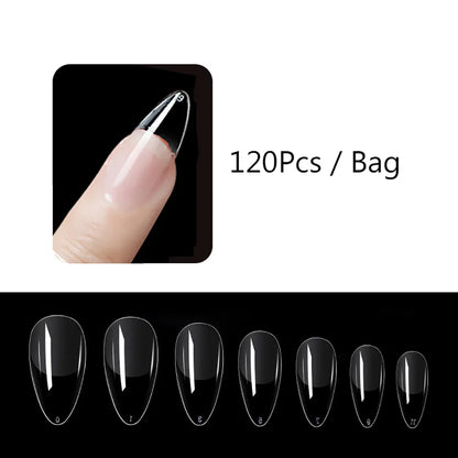 120PCS Matte Press-On Nail Tips ? Soft Full-Cover Almond unghii false pentru DIY Manichiura