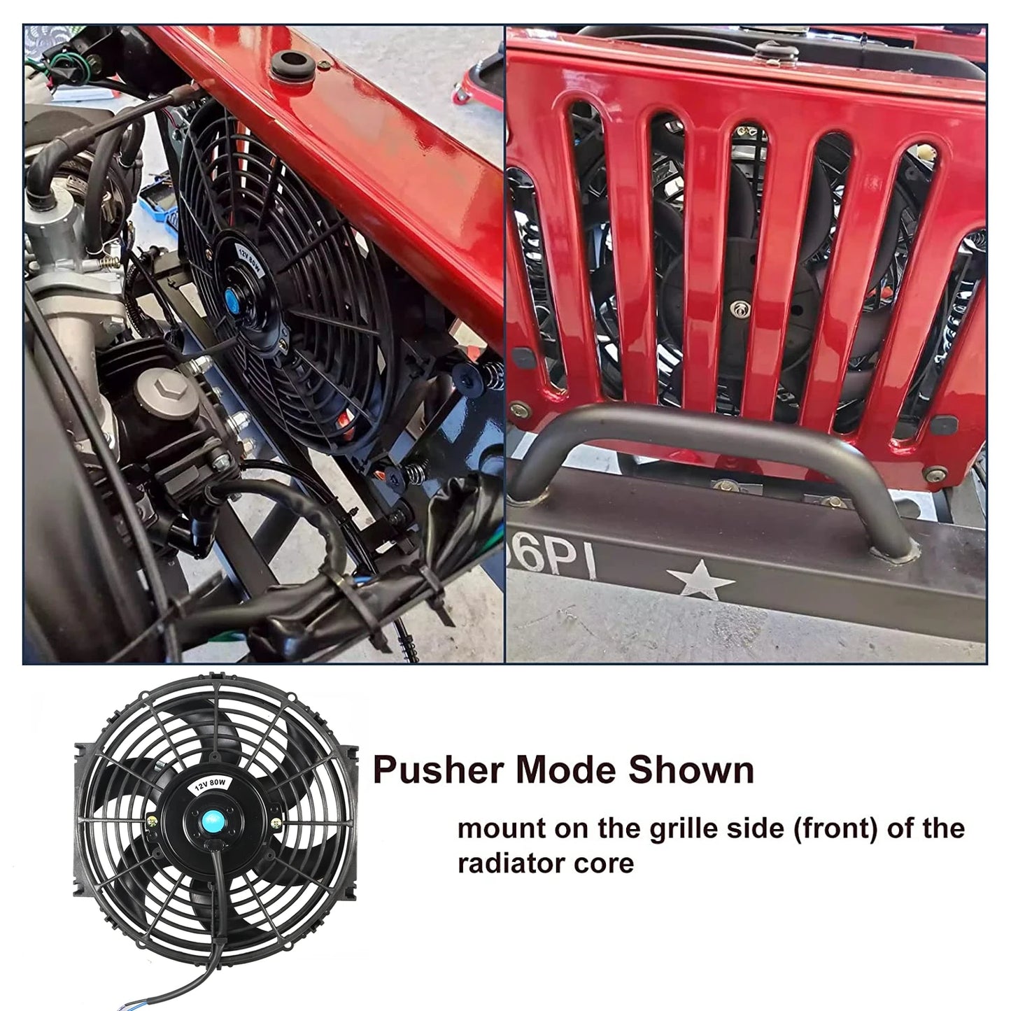 Universal 7/9/10/12/14/16 Inch 12V 80W Răcire radiator masina Fan Blade  bază de aer electric Fan Kit 2100RPM