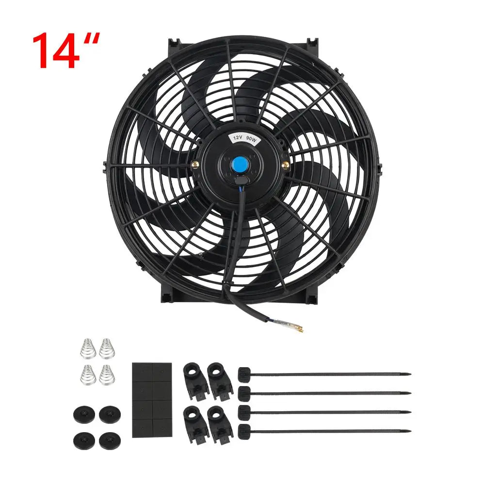 Universal 7/9/10/12/14/16 Inch 12V 80W Răcire radiator masina Fan Blade  bază de aer electric Fan Kit 2100RPM