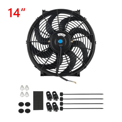Universal 7/9/10/12/14/16 Inch 12V 80W Răcire radiator masina Fan Blade  bază de aer electric Fan Kit 2100RPM