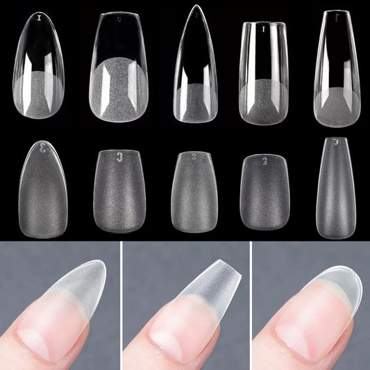 120PCS Matte Press-On Nail Tips ? Soft Full-Cover Almond unghii false pentru DIY Manichiura