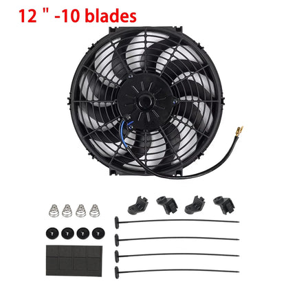 Universal 7/9/10/12/14/16 Inch 12V 80W Răcire radiator masina Fan Blade  bază de aer electric Fan Kit 2100RPM
