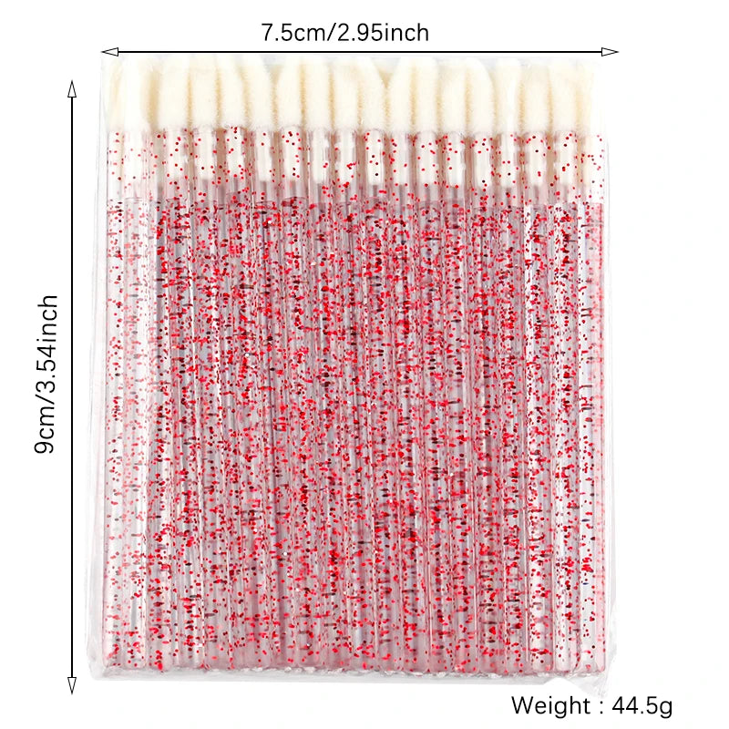 Lanjinglin 5/50 PC-uri de unică folosință periuță de buze perii de machiaj ا Baghete aplicator ruj & instrument de extensie a genelor, accesorii profesionale de frumusete