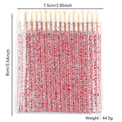 Lanjinglin 5/50 PC-uri de unică folosință periuță de buze perii de machiaj ا Baghete aplicator ruj & instrument de extensie a genelor, accesorii profesionale de frumusete