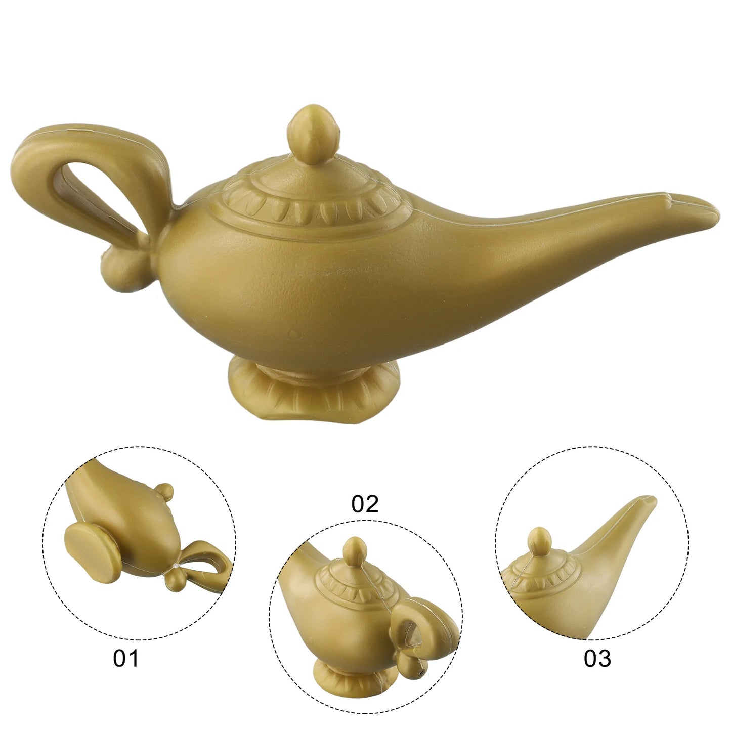Aladdin Genie Lamp Costume Prop ا Vintage Decorative Teapot, Retro Magic Lamp Ornament pentru Halloween, Crăciun & partid decorare