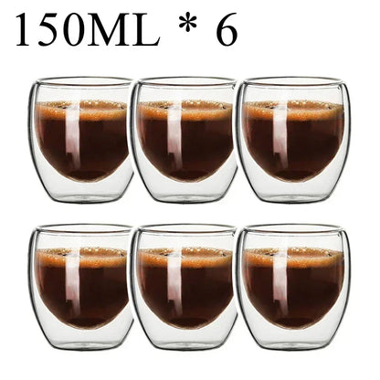 2-18PCS Dublu perete mare Borosilicat de sticlă cani  bază de căldură ceai rezistent, cafea, lapte, și suc Cupe, Creative Bar Drinkware Set cadou