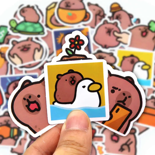 10/50/100pcs Stickere Capybaras  bază de desene animate drăguț pentru Laptop, telefon, mașină, biciclete și copii DIY