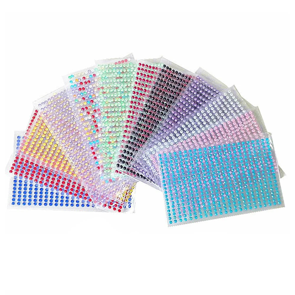 1040/900/504Pcs Acrilic Drill DIY Crystal Rinstone auto-adezive auto-adezive auto-abțibilduri pentru cazuri de telefon, carduri, și meserii