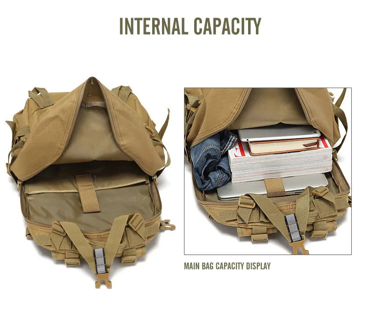 40L Tactical Reflective Backpack  bază militară Molle Outdoor Rucksack