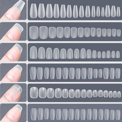 120PCS Matte Press-On Nail Tips ? Soft Full-Cover Almond unghii false pentru DIY Manichiura