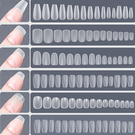 120PCS Matte Press-On Nail Tips ? Soft Full-Cover Almond unghii false pentru DIY Manichiura