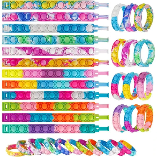 12/24/36PCS Silicon colorat Bubble Wristband  bază pentru copii de partid Favoruri, Cadouri de ziua de naștere, Suveniruri de nunta, Carnaval & brățară de vacanță