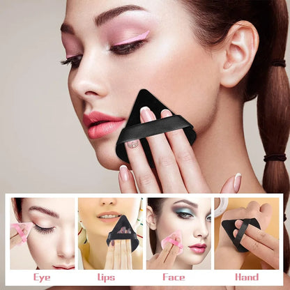 SHIDISHANGPIN Triangle Catifea pulbere Puff  bază de plastic cosmetice faţă reutilizabil Sponge, mini machiaj de bumbac pentru fundaţie, Eyeshadow, şi instrumente de frumusete (1/2/3/6pcs)