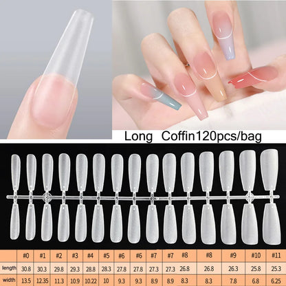 120PCS Matte Press-On Nail Tips ? Soft Full-Cover Almond unghii false pentru DIY Manichiura