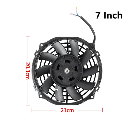 Universal 7/9/10/12/14/16 Inch 12V 80W Răcire radiator masina Fan Blade  bază de aer electric Fan Kit 2100RPM