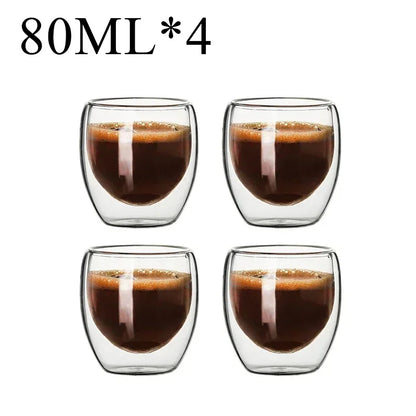 2-18PCS Dublu perete mare Borosilicat de sticlă cani  bază de căldură ceai rezistent, cafea, lapte, și suc Cupe, Creative Bar Drinkware Set cadou