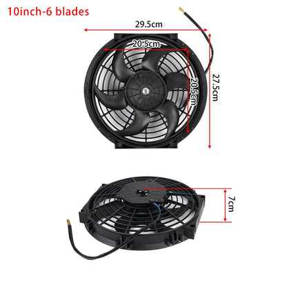 Universal 7/9/10/12/14/16 Inch 12V 80W Răcire radiator masina Fan Blade  bază de aer electric Fan Kit 2100RPM
