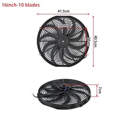 Universal 7/9/10/12/14/16 Inch 12V 80W Răcire radiator masina Fan Blade  bază de aer electric Fan Kit 2100RPM