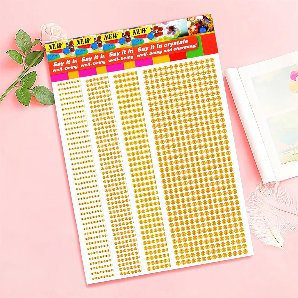 1040/900/504Pcs Acrilic Drill DIY Crystal Rinstone auto-adezive auto-adezive auto-abțibilduri pentru cazuri de telefon, carduri, și meserii