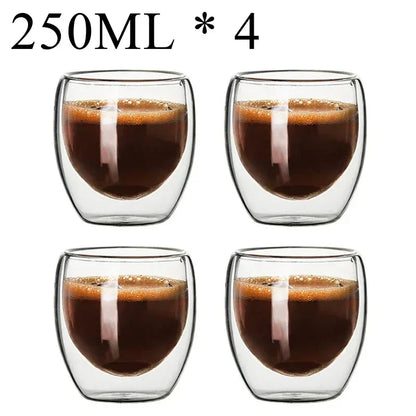 2-18PCS Dublu perete mare Borosilicat de sticlă cani  bază de căldură ceai rezistent, cafea, lapte, și suc Cupe, Creative Bar Drinkware Set cadou