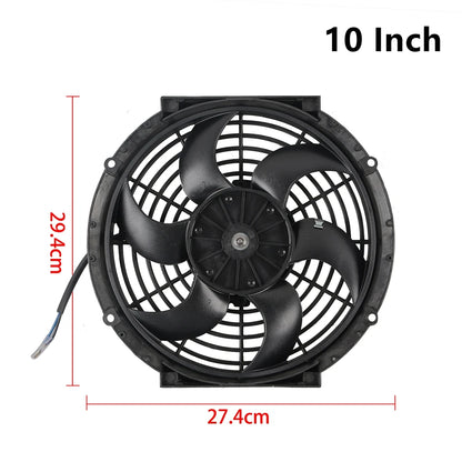 Universal 7/9/10/12/14/16 Inch 12V 80W Răcire radiator masina Fan Blade  bază de aer electric Fan Kit 2100RPM