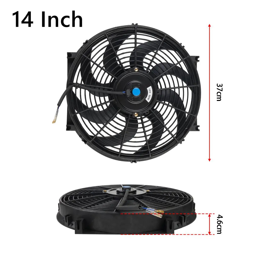Universal 7/9/10/12/14/16 Inch 12V 80W Răcire radiator masina Fan Blade  bază de aer electric Fan Kit 2100RPM