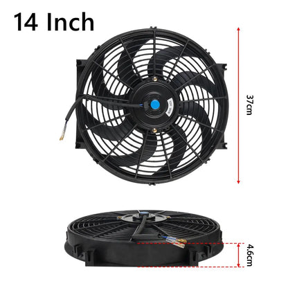 Universal 7/9/10/12/14/16 Inch 12V 80W Răcire radiator masina Fan Blade  bază de aer electric Fan Kit 2100RPM