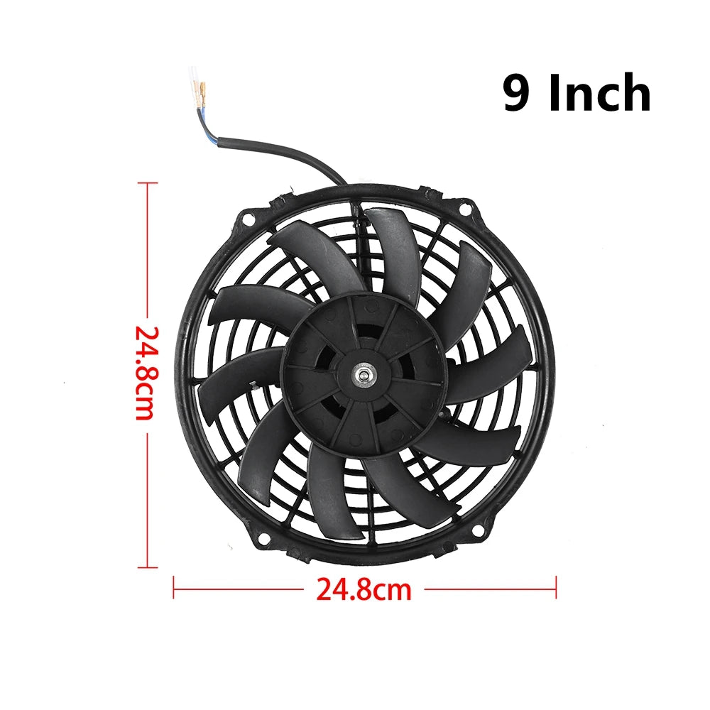 Universal 7/9/10/12/14/16 Inch 12V 80W Răcire radiator masina Fan Blade  bază de aer electric Fan Kit 2100RPM