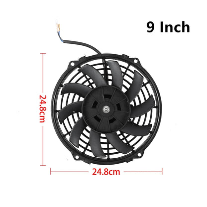 Universal 7/9/10/12/14/16 Inch 12V 80W Răcire radiator masina Fan Blade  bază de aer electric Fan Kit 2100RPM